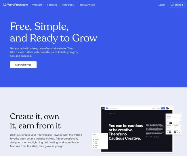 wordpress.com free wordpress hosting service